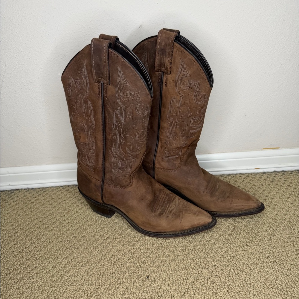 Vintage Justin Brand Brown Leather Cowboy Boots L4931 2301149 (Women’s Size 6)